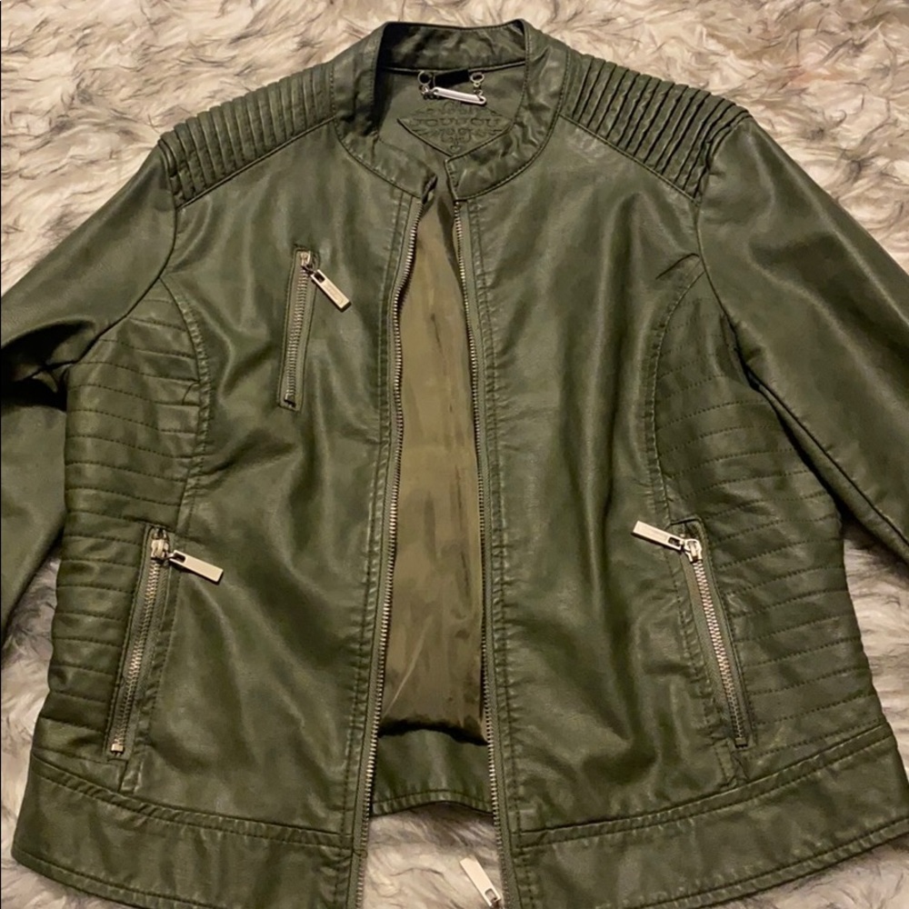 Olive leather jacket